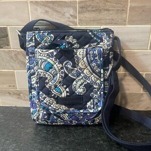 Vera Bradley Navy and White Paisley Shoulder Bag